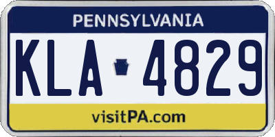 PA license plate KLA4829