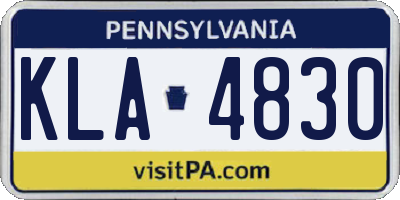 PA license plate KLA4830