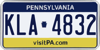 PA license plate KLA4832