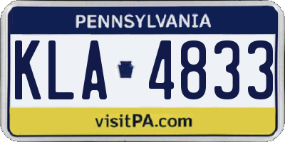 PA license plate KLA4833