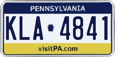 PA license plate KLA4841