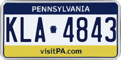 PA license plate KLA4843