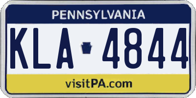 PA license plate KLA4844