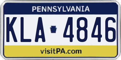 PA license plate KLA4846