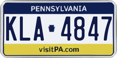 PA license plate KLA4847