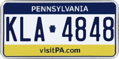 PA license plate KLA4848