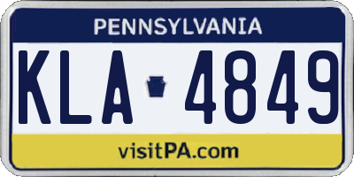 PA license plate KLA4849