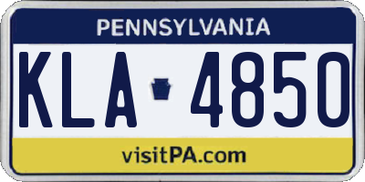 PA license plate KLA4850