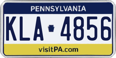 PA license plate KLA4856