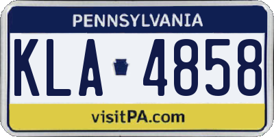 PA license plate KLA4858