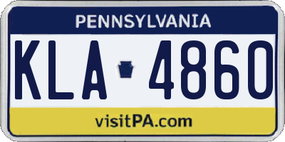 PA license plate KLA4860