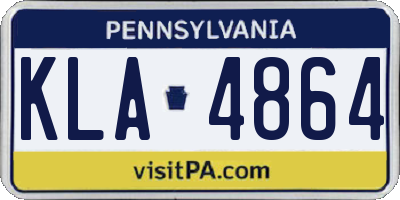 PA license plate KLA4864