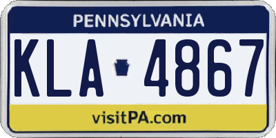 PA license plate KLA4867