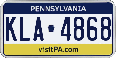PA license plate KLA4868