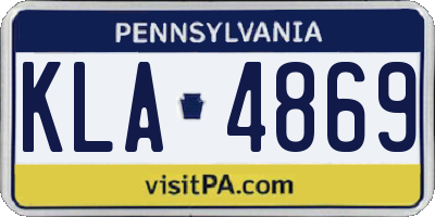 PA license plate KLA4869