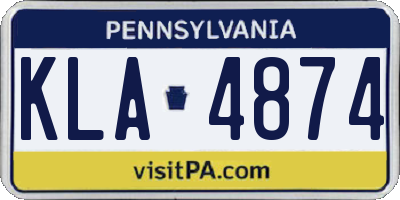PA license plate KLA4874
