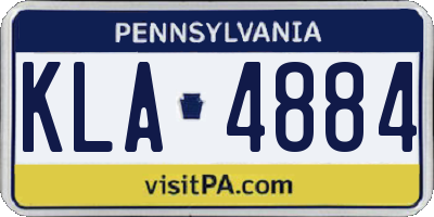 PA license plate KLA4884
