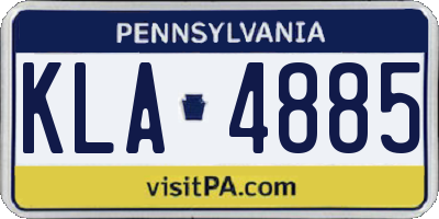 PA license plate KLA4885