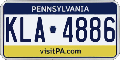 PA license plate KLA4886