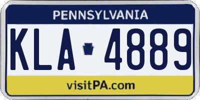 PA license plate KLA4889