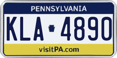 PA license plate KLA4890