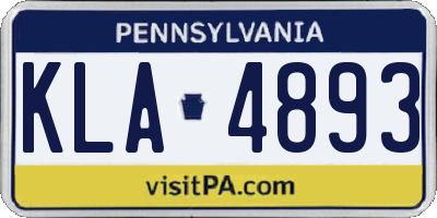PA license plate KLA4893