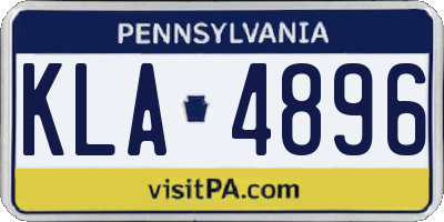 PA license plate KLA4896