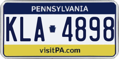 PA license plate KLA4898