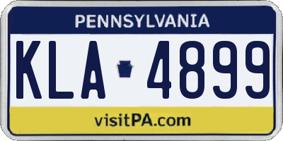PA license plate KLA4899