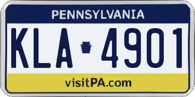 PA license plate KLA4901