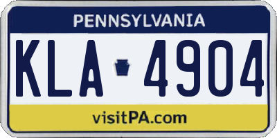 PA license plate KLA4904
