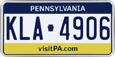 PA license plate KLA4906