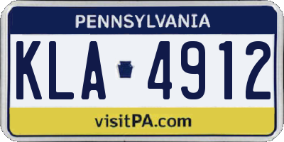 PA license plate KLA4912