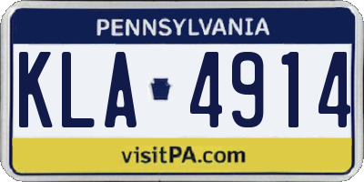 PA license plate KLA4914