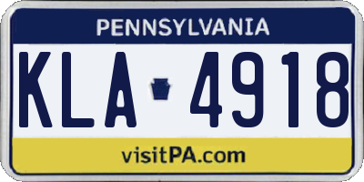 PA license plate KLA4918