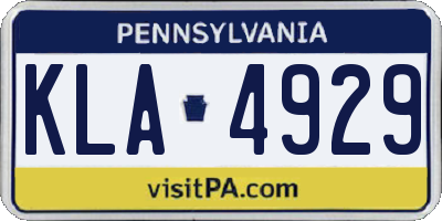 PA license plate KLA4929