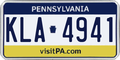 PA license plate KLA4941