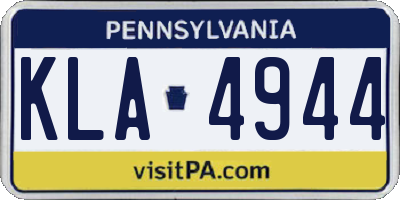 PA license plate KLA4944