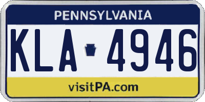 PA license plate KLA4946