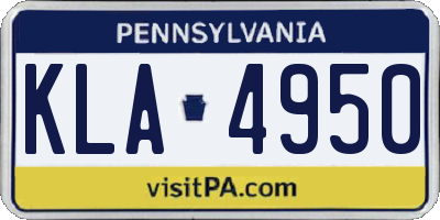 PA license plate KLA4950