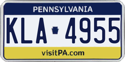 PA license plate KLA4955