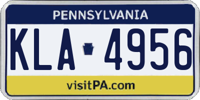 PA license plate KLA4956