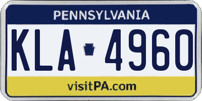 PA license plate KLA4960
