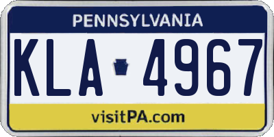 PA license plate KLA4967