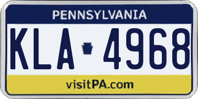 PA license plate KLA4968