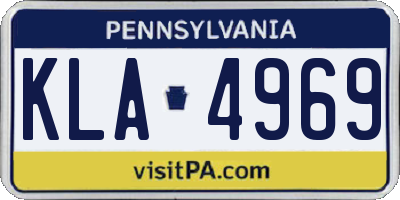 PA license plate KLA4969