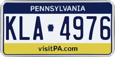PA license plate KLA4976