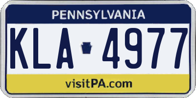 PA license plate KLA4977