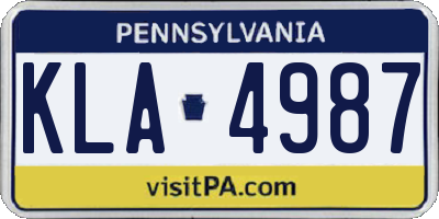 PA license plate KLA4987