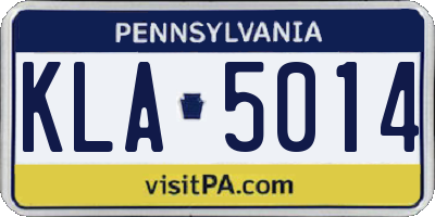 PA license plate KLA5014